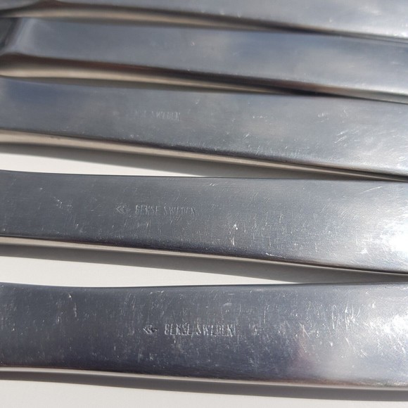 6 Gense Facette Pattern Stainless Knives Sweden Dinner Knife Light Serration 8" - Picture 3 of 11